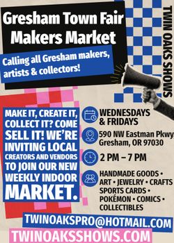 Twin oaks Makers market do you need a spot to vend