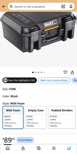 Pelican Vault V300 Hard Case with Foam