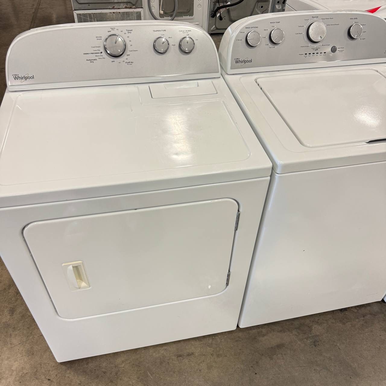 WHIRLPOOL XL TOP LOAD ELECTRIC SET WASHER & DRYER FREE ATTACHMENTS WARRANTY 