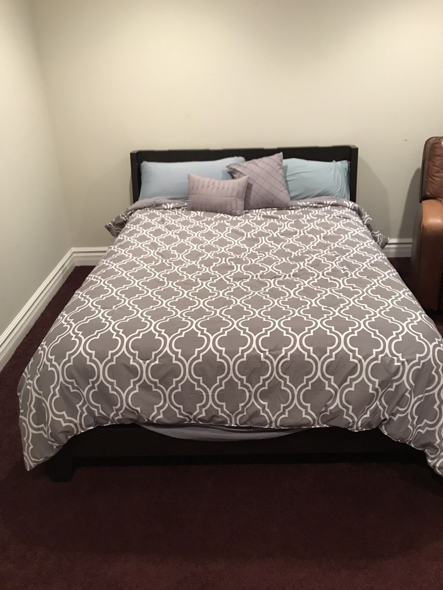 Queen size Bed Frame + Mattress (both)