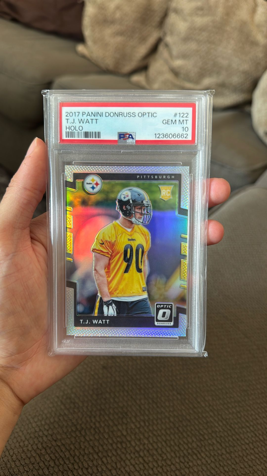 2017 Panini Donruss Optic TJ Watt Rookie Holo PSA 10