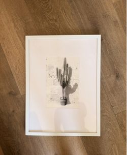 Framed Cactus Photo Print, 22x16.5, White Frame - $15