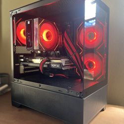 🔴1440p Beast⚫️ Ryzen 5 5600, RX 6600 XFX, 32GB 3600mhz, 1TB NVME, Wifi | Red & Black Gaming PC