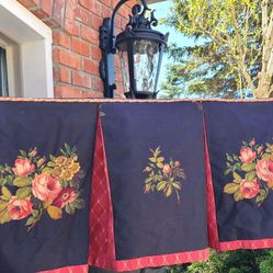 Ralph Lauren Black Rose Window Valance Shabbychic Cottagecore boho custom Calico