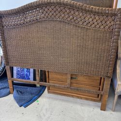 Queen Rattan Headboard - Excellent Condition 