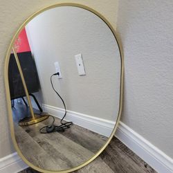 Gold Oval Mirror 18x24