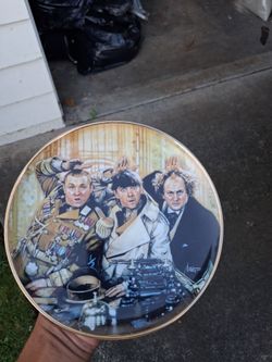 Three Stooges Collector Plate with Gold Rim