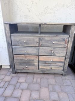 Gray/Brown solid wood dresser