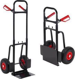 SALE! New Heavy Duty Hand Truck Dolly Cart Trolley Cart with Telescope Handle 9.4" PU Wheels
