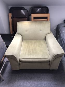 Mid Century Green Cloth Chair