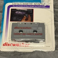 Vintage Discwasher CD Portable Car Kit Cassette Adapter DC Bass Power