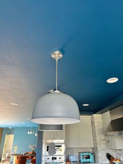 3x Rejuvenation Light Fixtures  Butte 18" Dome Brushed Nickel Pendant - Gray