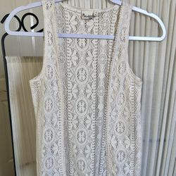 Girls’ Floral Crochet Boho Lace Vest