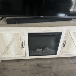 TV Stand With Fire Place & Storage