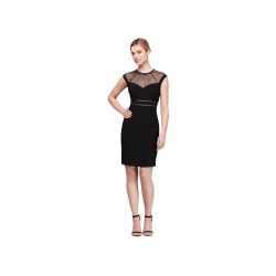 David’s Bridal Illusion Sweetheart Black Cocktail Dress Morgan and Co LBD Size 4