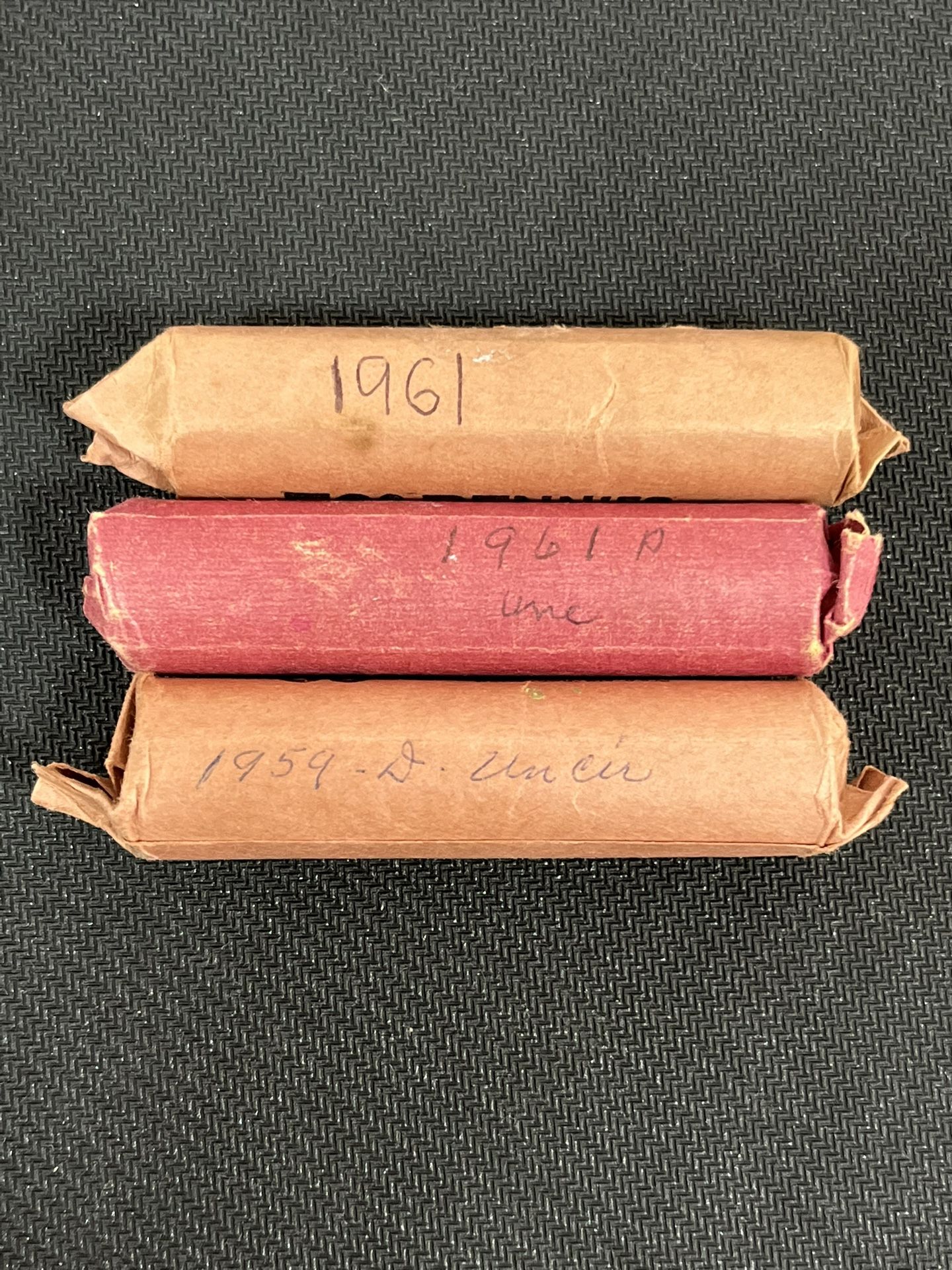 1961 And 1961 Philly / 1959-D Penny Roll Uncirculated