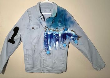 Stylish Blue Jacket with Unique Design – Great Condition