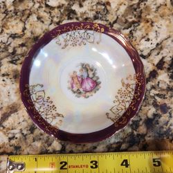 Vintage / Antique Lusterware Iridescent Japan Demi-tasse Saucer Jewelry Dish