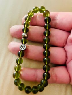 Genuine Moldavite Bracelet with Sterling Silver