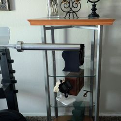 Elegant 3-Tier Wood and Glass Display Shelf