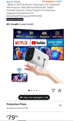 Projector Portable LED/Built-in APP (NEW)