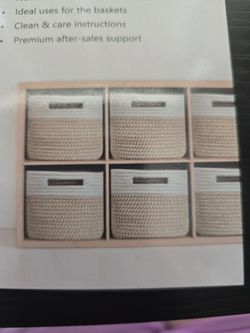 **Brand New Open Box 5-Pack Woven Storage Baskets**