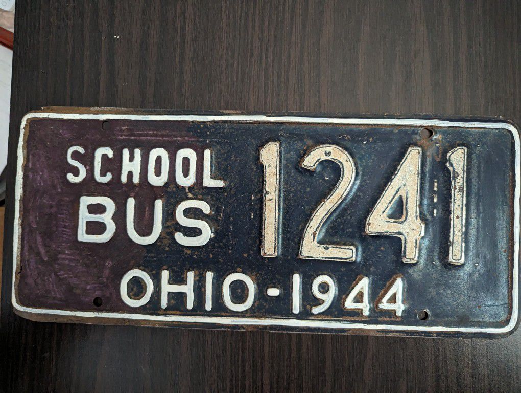 RARE School Bus License Plate