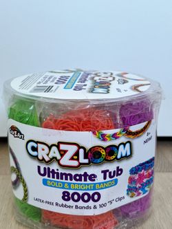 Crazloom Latex-Free Rubber Bands & 100 “S” Clips