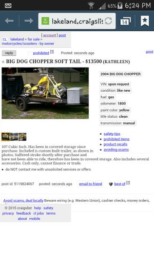 Big Dog Chopper Reduced 12 500 Obo For Sale In Lakeland Fl Offerup