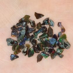 40pcs Natural Ethiopian Fire Opal Rough Polished Gemstones 