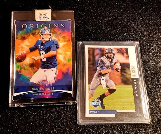Daniel Jones 2 Card Lot 2021 origins Refractor /175 And Daniel Jones 2019 Panini NFL Draft RC NY GIANTS NFL