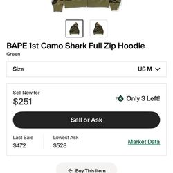 Bape Hoodie Brand New Used 3 Times