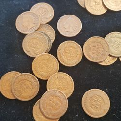 35 Old US Lincoln Wheatie Pennies