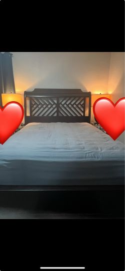 Used Wood Bed Frame with Headboard – Box Included