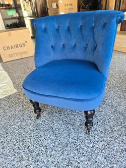 Small blue accent chair