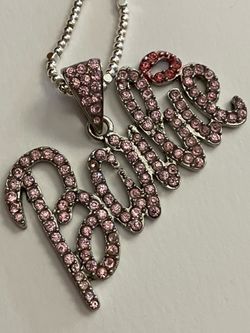 BARBIE Pink Rhinestone Charm Pendant Necklace - Bling Jewelry