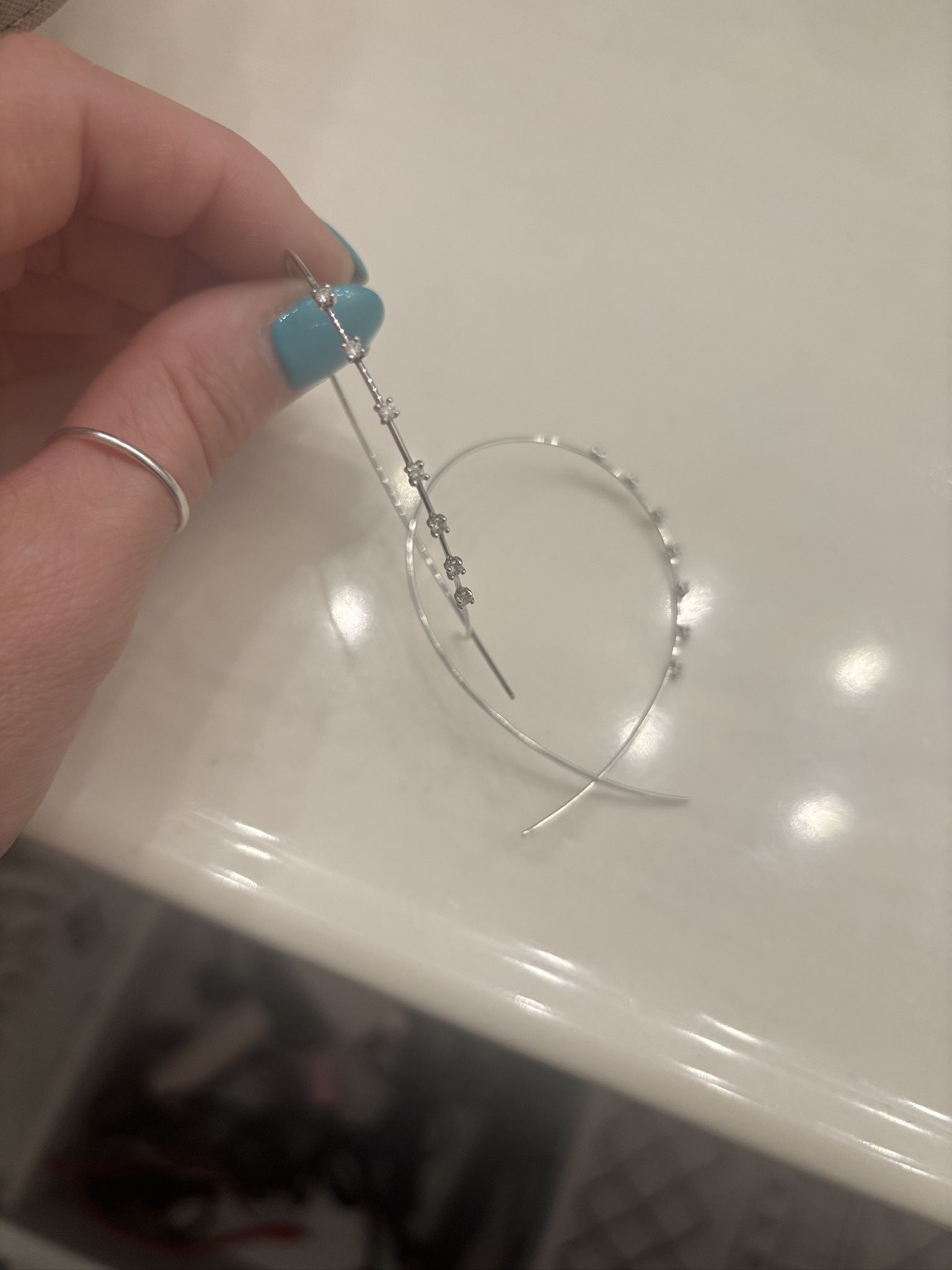 Diamond Hoop Earrings 