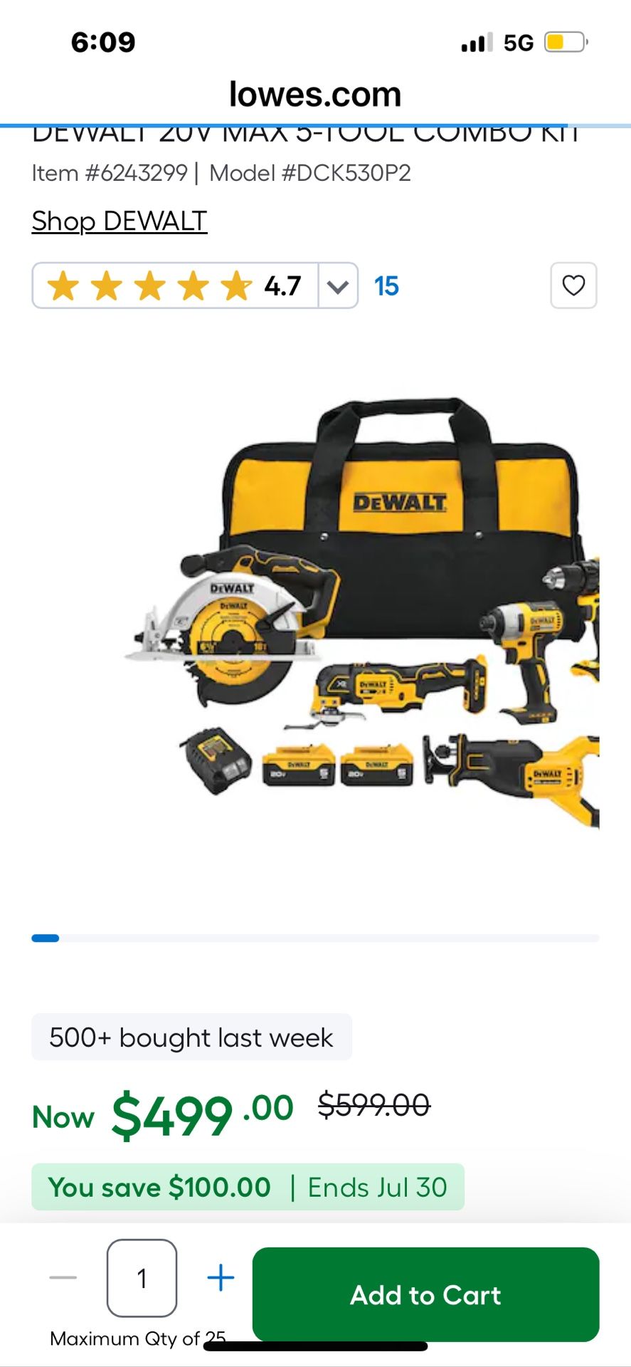 Brand new Dewalt power tool kit paid 500 willing to sell for 400 you save $100 on this
