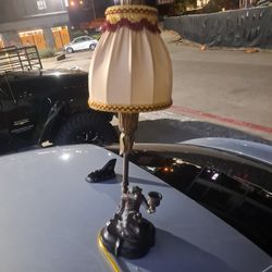 Bronze Bellhop Monkey Lamp And Candle Holder