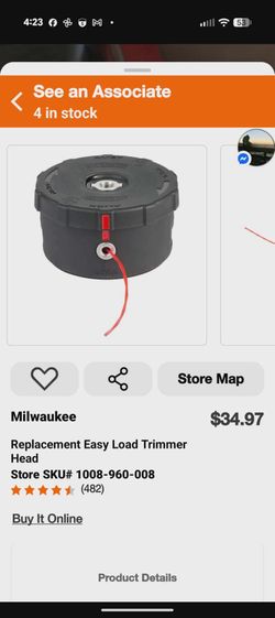 Milwaukee Replacement Easy Load Trimmer Head