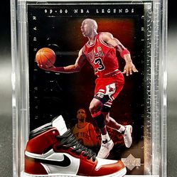 Michael Jordan 3-D Shadow box with color match Sneaker and Card