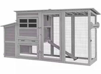 Air31 Chicken Coop Mobile House with Wheels Wooden Hen House Poultry Cage