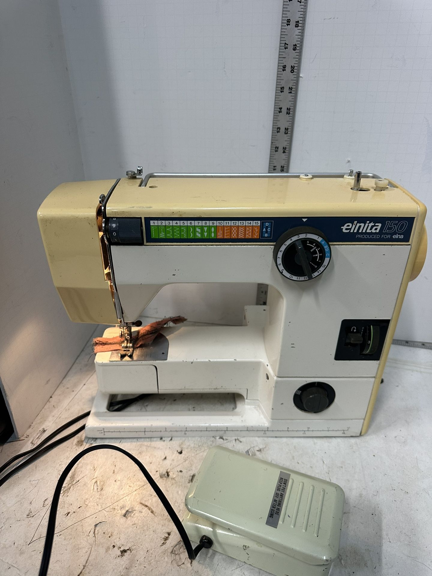 Elnita 150 by Elna Sewing Machine with Foot Pedal Works Well #P
