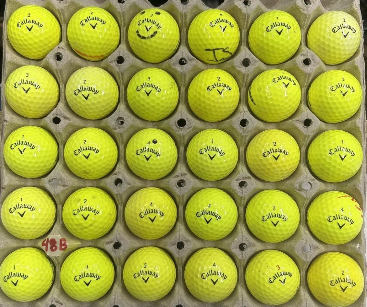 30 Callaway Yellow Golf Balls Mixed Grade Lot B48
