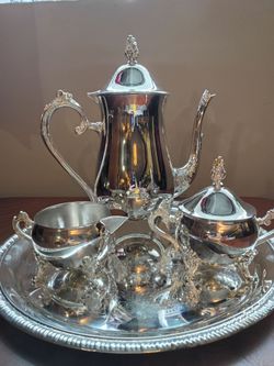 Vintage silvered coffee set from a renowned American Co.F.B.RogersSilver Co.
