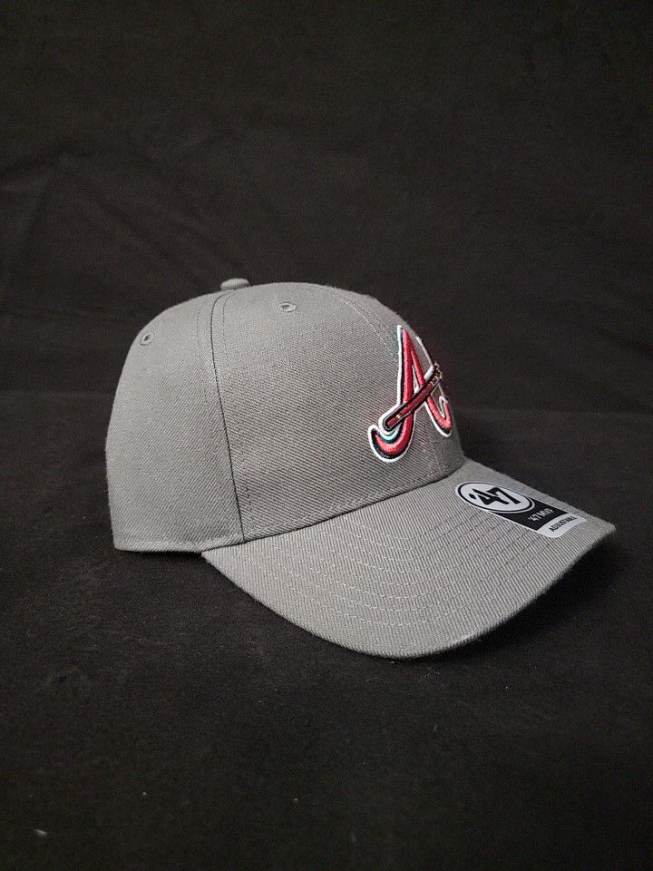 47, Accessories, Atlanta Braves Hat 47 Brand Mlb Adjustable Baseball Cap  Tomahawk Gray Logo Osfm