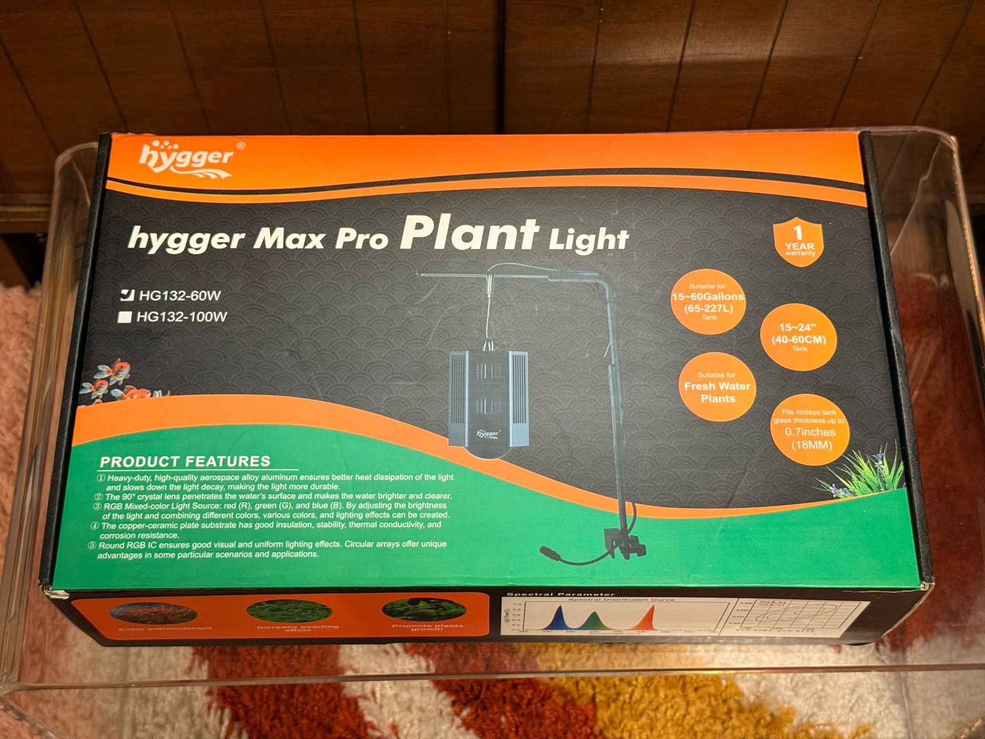 60W LED Aquarium Pendant Light for Freshwater Tanks