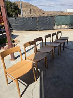 Set of 6 Mid-Century Modern Wood Dining Chairs