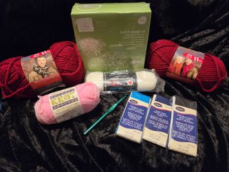 Mixed Yarn and Knitting Craft Supply Lot