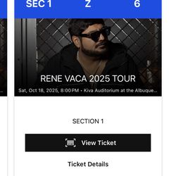 Rene Vaca Tickets